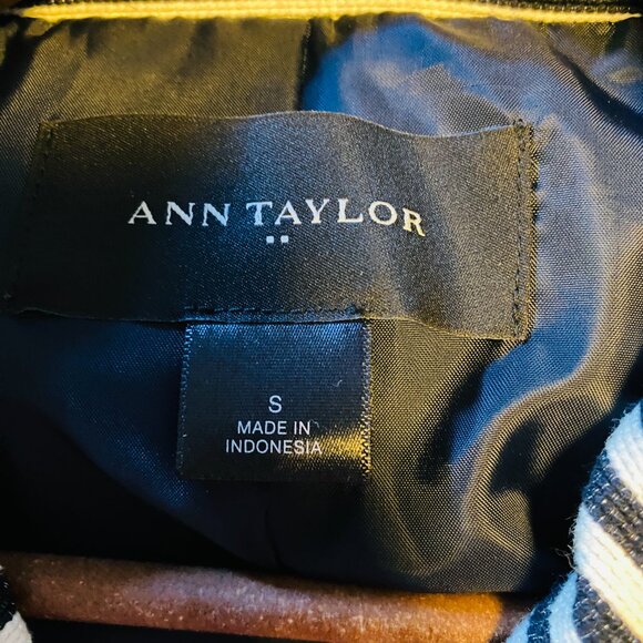Ann Taylor 3/4 Length Jacket, Navy and White Striped, Size Small - Picture 4 of 4